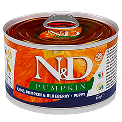 Farmina N&D Pumpkin Grain Free Puppy Mini Lamb, Pumpkin & Blueberry Cans