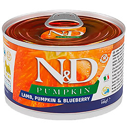 Farmina N&D Pumpkin Grain Free Dog Adult Mini Lamb, Pumpkin & Blueberry Cans