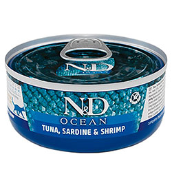 Farmina N&D Ocean Grain Free Cat Adult Tuna, Sardine & Shrimp Cans