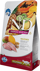 Farmina N&D Tropical Selection Cat Adult Neutered (Sterilised) Chicken, Spelt, Oats & Tropical Fruit