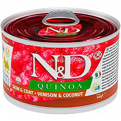 Farmina N&D Quinoa Dog Adult Mini Skin & Coat Venison & Coconut Cans Farmina N&D Quinoa Dog Adult Mini Skin & Coat Venison & Coconut Cans