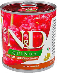 Farmina N&D Quinoa Dog Adult Skin & Coat Venison & Coconut Cans Farmina N&D Quinoa Dog Adult Skin & Coat Venison & Coconut Cans