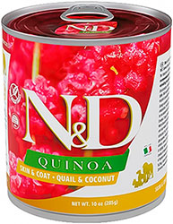 Farmina N&D Quinoa Dog Adult Skin & Coat Quail & Coconut Cans