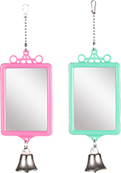 Flamingo Mirror Straight & Bell Прямокутне дзеркало з дзвіночком для папуг