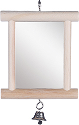 Flamingo Wooden Mirror Дзеркало у дерев’яній рамі з дзвіночком для птахів