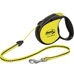 Flexi Standard Neon S — поводок-рулетка светоотражающая для собак до 12 кг, трос, 5 м
