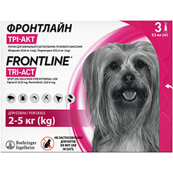 Frontline Tri-Act для собак весом от 2 до 5 кг