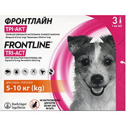 Frontline Tri-Act для собак вагою від 5 до 10 кг