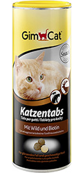 GimCat Katzentabs - витаминизированные лакомства для кошек, с дичью