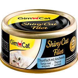 GimCat Shiny Cat Filet консервы для кошек, с тунцом и анчоусами