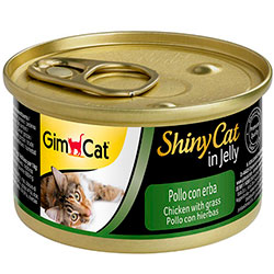 GimCat Shiny Cat консерви для котів, з куркою і травою
