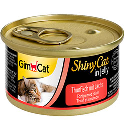 GimCat Shiny Cat консервы для кошек, с тунцом и лососем