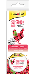GimCat Superfood Duo-Mousse с курицей и малиной для кошек