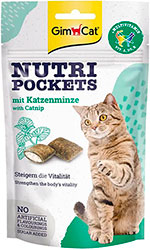 GimCat Nutri Pockets Catnip & Multivitamin - подушечки з котячою м'ятою та вітамінами для котів
