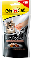 GimCat Nutri Pockets Chicken & Biotin - подушечки з куркою та біотином для котів