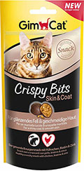 GimCat Crispy Bits Skin & Coat - м'ясні кульки з біотином для котів