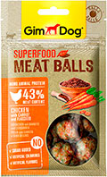 GimDog Superfood Мясные шарики с курицей, морковью и семенами льна для собак