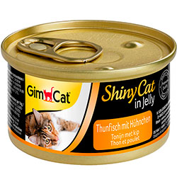 GimCat Shiny Cat консервы для кошек, с тунцом и курицей