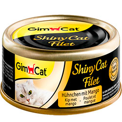 GimCat Shiny Cat Filet консервы для кошек, с курицей и манго