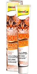 GimCat Duo-Paste Anti-Hairball - паста для выведения шерсти из желудка кошек, с сыром