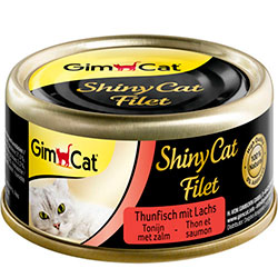 GimCat Shiny Cat Filet консервы для кошек, с тунцом и лососем