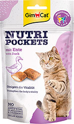 GimCat Nutri Pockets Duck & Multivitamin - подушечки з качкою та вітамінами для котів