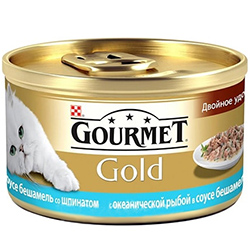 Gourmet Gold с океанической рыбой в соусе бешамель со шпинатом