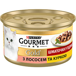 Gourmet Gold Шматочки в підливі з лососем та курчам