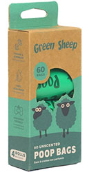 Green Sheep Poop Bag Rolls Набор пакетов для уборки, без аромата
