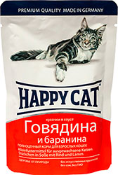 Happy Cat Кусочки в соусе с говядиной и бараниной для кошек