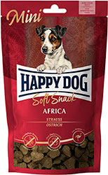 Happy Dog SoftSnack Mini Africa со страусом и картофелем для малых пород собак