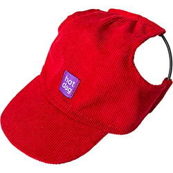 Hat-Dog Кепка з вельвету для собак, червона