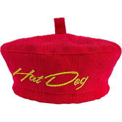 Hat-Dog Берет з вельвету для собак, червоний