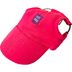 Hat-Dog Кепка з льону для собак, малинова