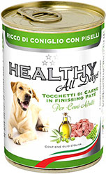Healthy Alldays Dog Pate Rabbit & Peas Cans