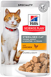 Hill's SP Feline Young Adult Sterilised Chicken Pouches