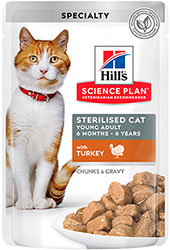 Hill's SP Feline Young Adult Sterilised Turkey Pouches