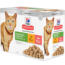 Hill's SP Feline Mature Adult 7+ Combipack Chicken & Salmon Pouches