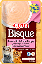 Inaba CIAO Bisque Кремовый суп с тунцом и лососем для кошек Inaba CIAO Bisque Кремовый суп с тунцом и лососем для кошек
