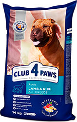 Клуб 4 лапы Premium с ягненком и рисом для собак всех пород