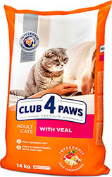 Клуб 4 лапи Premium з телятиною для дорослих котів