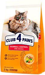 Клуб 4 лапы Premium Hairball Control для взрослых кошек