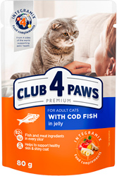Клуб 4 лапы Premium с треской в желе для кошек