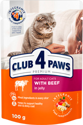 Клуб 4 лапи Premium з яловичиною в желе для котів