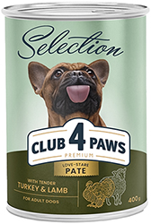 Клуб 4 лапи Premium Selection Паштет з індичкою та ягням для дорослих собак