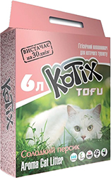 Kotix Tofu Соевый наполнитель для кошачьего туалета, с ароматом персика
