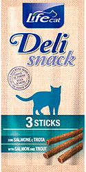 LifeCat Sticks Deli Snack с лососем и форелью для кошек