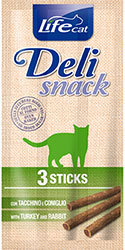 LifeCat Sticks Deli Snack с индейкой и кроликом для кошек