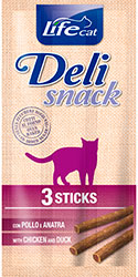 LifeCat Sticks Deli Snack с уткой и курицей для кошек