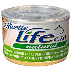 LifeCat le Ricette Тунец с курицей и куриной печенью для кошек